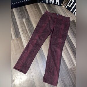NYDJ Red and Black Snake Print pants